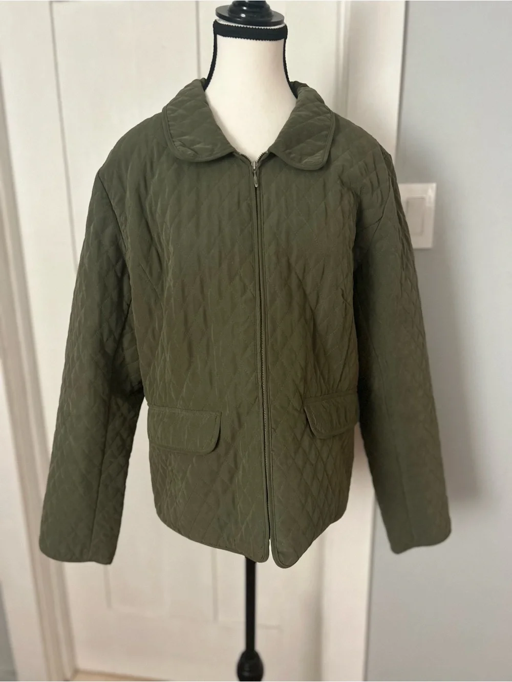 Christopher & Banks Quilted Olive Utility Jacket - Picture 2 of 9